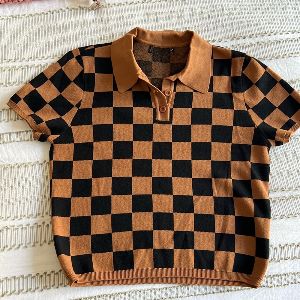 Forever 21 brown & black checkered 2-piece set